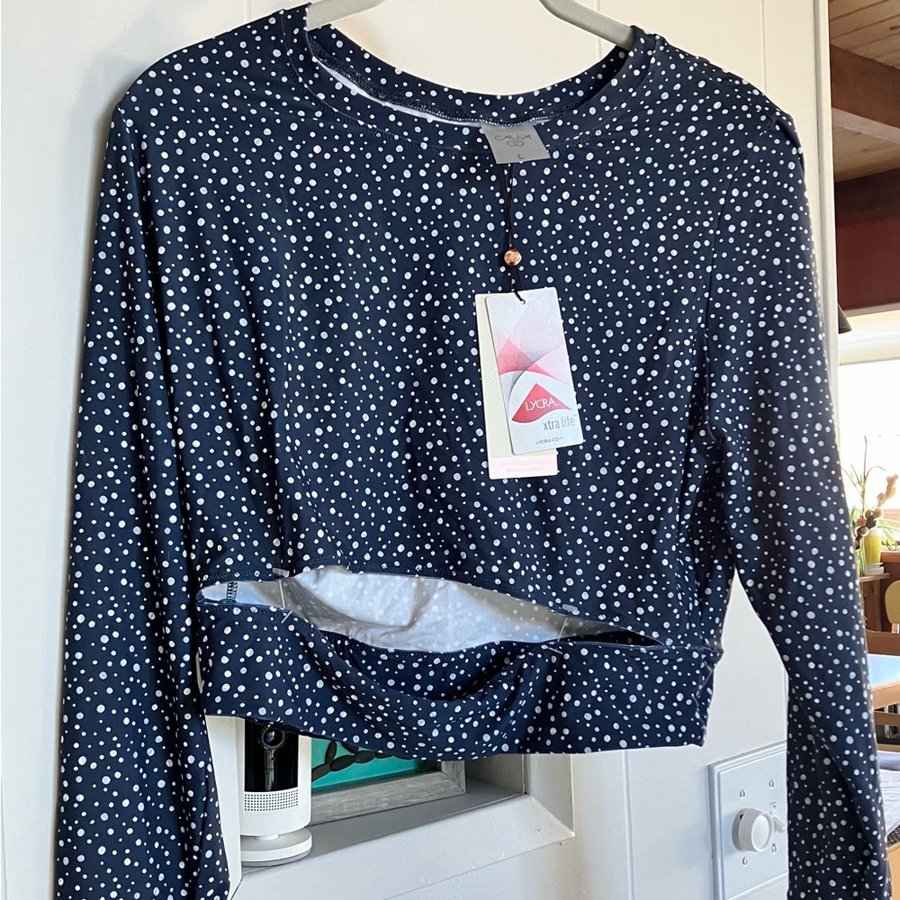 NWT Calia Long Sleeve Swim Top (L)